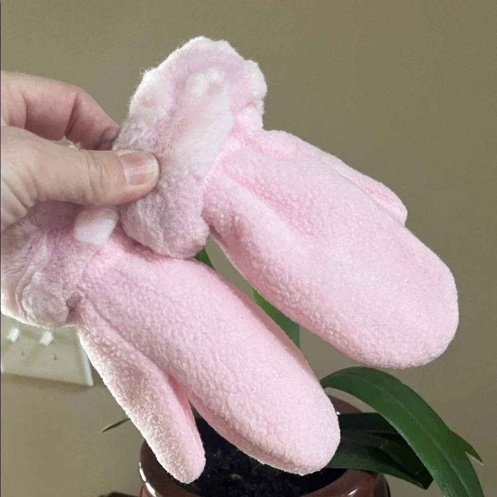 New Pink Fleece Mittens Girls Toddler